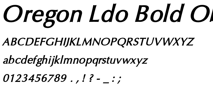 Oregon LDO Bold Oblique font